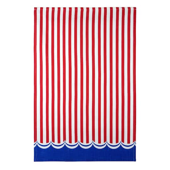 Red, White & Blue Stripes Tea Towel by Makery™